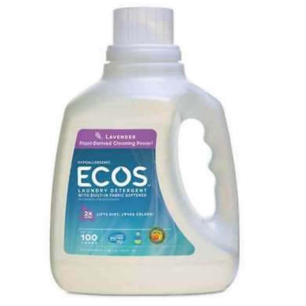 Lavender ECOS laundry detergent bottle, eco-friendly cleaning power only available at Potency No. 710.