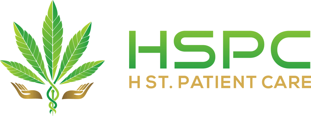 Cannabis leaf and medical symbol logo for H St. Patient Care, featured by Potency No. 710.