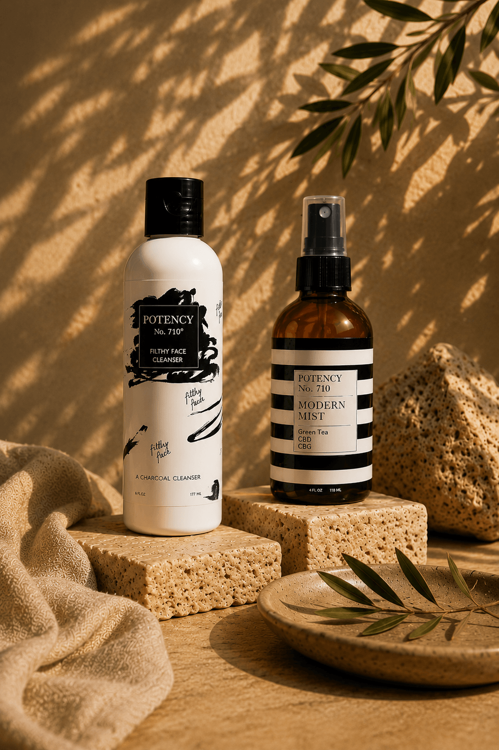 Modern Mist and Filthy Face bottles, mobile banner