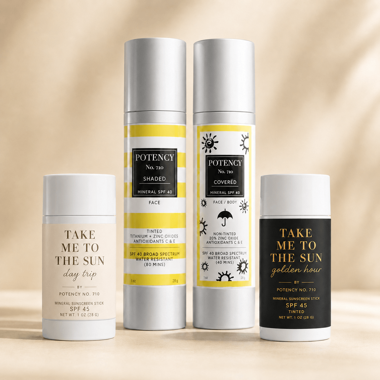 Potency No. 710 mineral SPF lineup